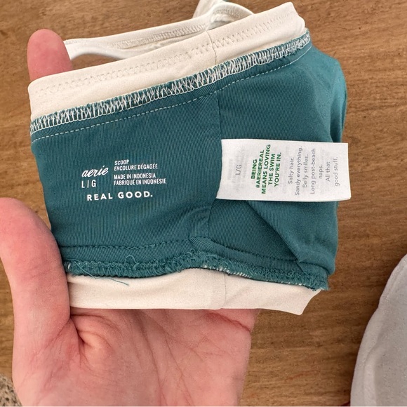 Aerie Sandscoop Shine Bikini Top AND Shine Cheeky Boyshort Bikini Bottom size L - Picture 12 of 13